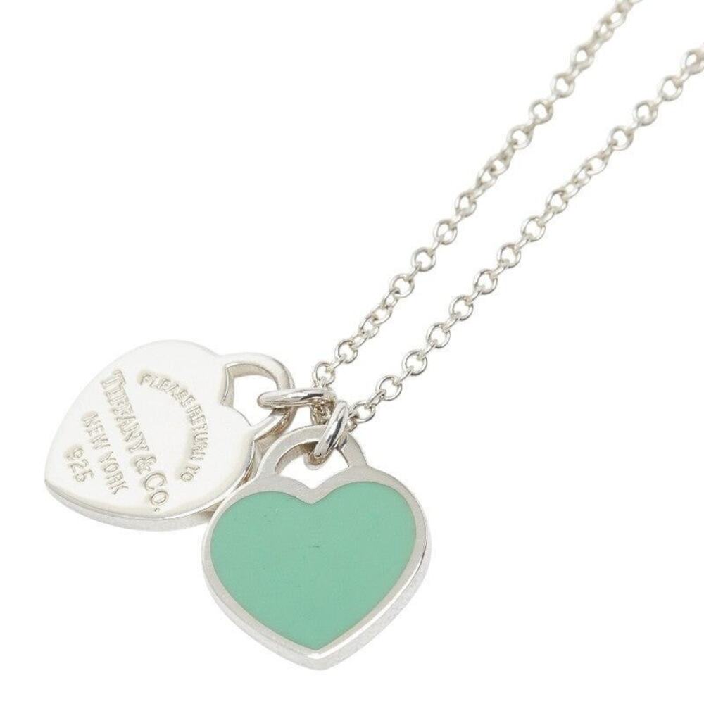Tiffany & Co. Return To Tiffany Double Heart Tag Chain Pendant Necklace